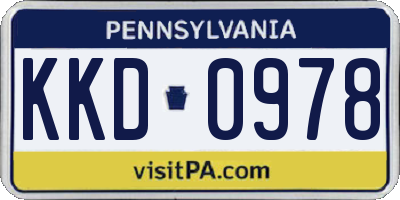 PA license plate KKD0978