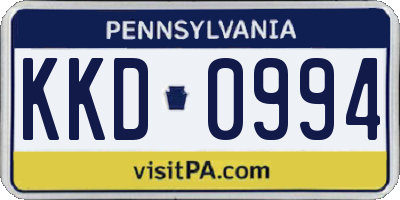 PA license plate KKD0994