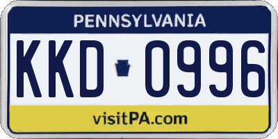 PA license plate KKD0996