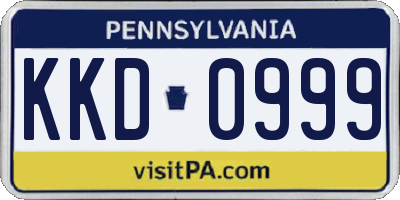 PA license plate KKD0999
