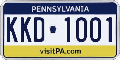 PA license plate KKD1001