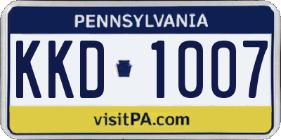 PA license plate KKD1007