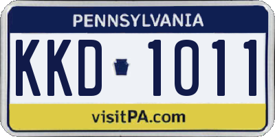 PA license plate KKD1011