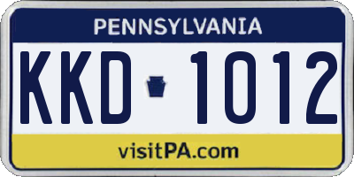PA license plate KKD1012
