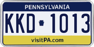 PA license plate KKD1013