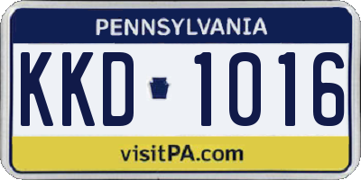 PA license plate KKD1016