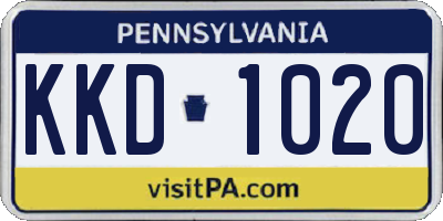 PA license plate KKD1020