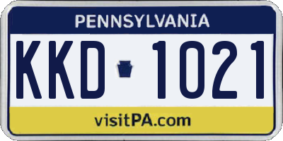 PA license plate KKD1021