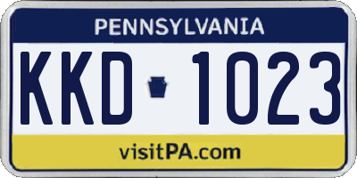 PA license plate KKD1023