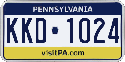PA license plate KKD1024