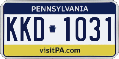 PA license plate KKD1031