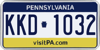 PA license plate KKD1032
