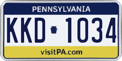 PA license plate KKD1034