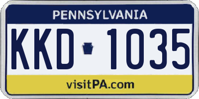 PA license plate KKD1035
