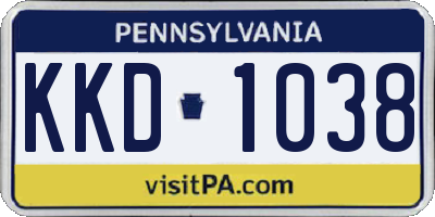 PA license plate KKD1038