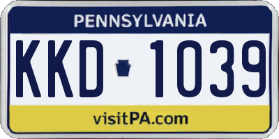 PA license plate KKD1039