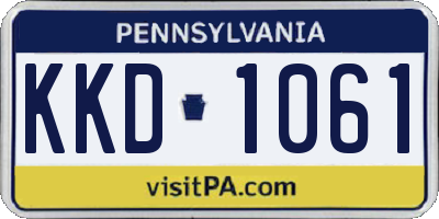 PA license plate KKD1061