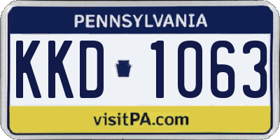 PA license plate KKD1063