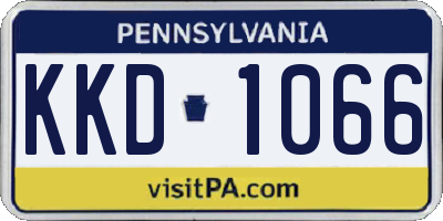 PA license plate KKD1066