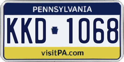 PA license plate KKD1068