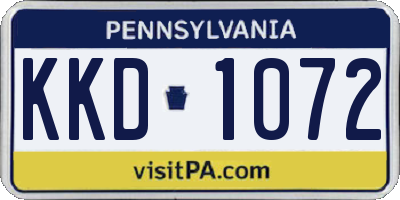 PA license plate KKD1072
