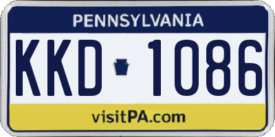 PA license plate KKD1086
