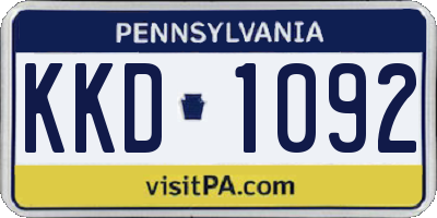PA license plate KKD1092