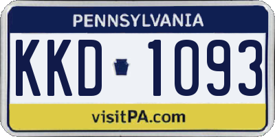 PA license plate KKD1093