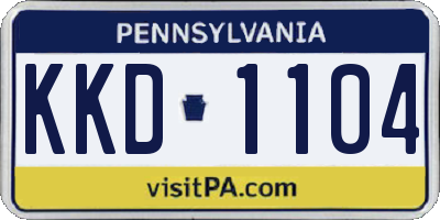 PA license plate KKD1104