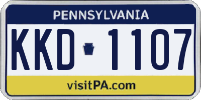 PA license plate KKD1107