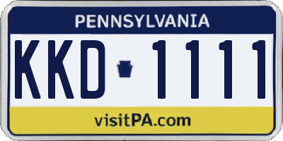 PA license plate KKD1111