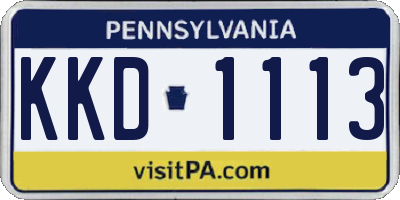PA license plate KKD1113