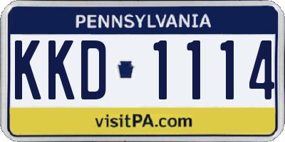 PA license plate KKD1114