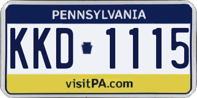 PA license plate KKD1115