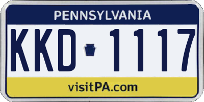 PA license plate KKD1117