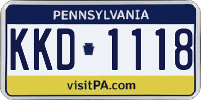 PA license plate KKD1118