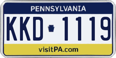 PA license plate KKD1119