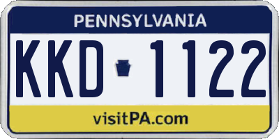 PA license plate KKD1122