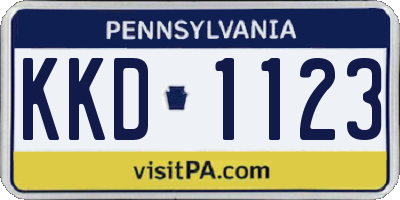 PA license plate KKD1123