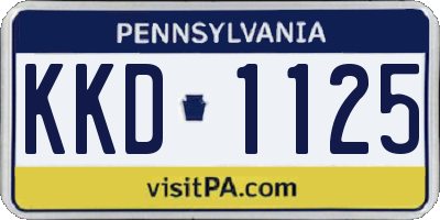 PA license plate KKD1125