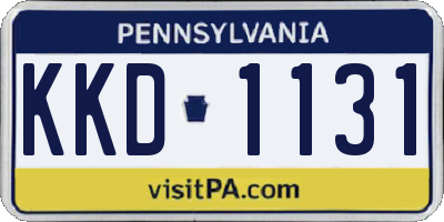 PA license plate KKD1131