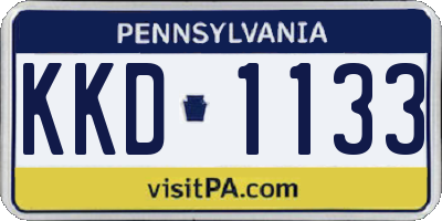 PA license plate KKD1133