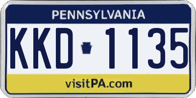 PA license plate KKD1135