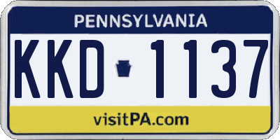 PA license plate KKD1137