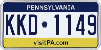 PA license plate KKD1149