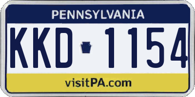 PA license plate KKD1154