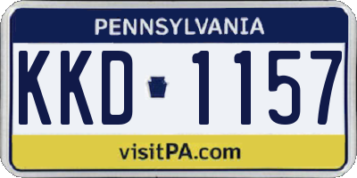 PA license plate KKD1157