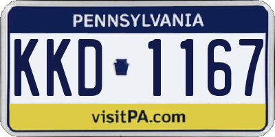 PA license plate KKD1167