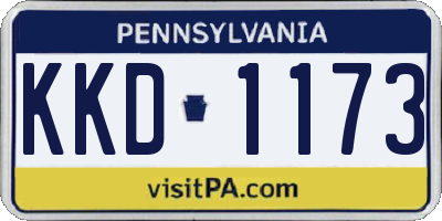 PA license plate KKD1173
