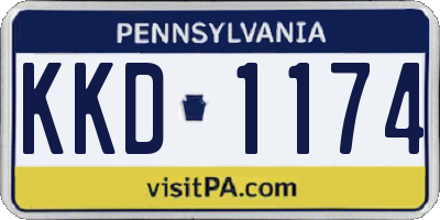 PA license plate KKD1174
